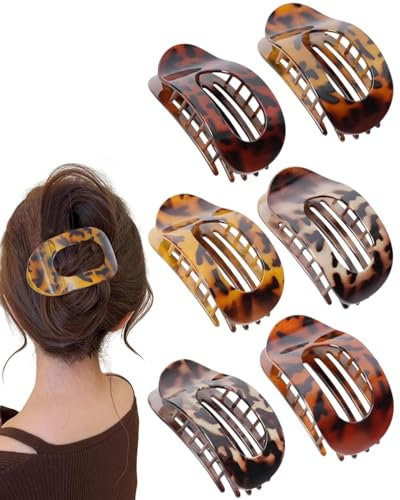 ZEXIJOW 6 Pezzi Pinze per Capelli,Forcina a becco d'anatra,Mollette Capelli Donna Mollettone Forte Pinza Capelli Antiscivolo Ciappi per Capelli,Robuste,Pinza Capelli Donna,per Capelli Spessi