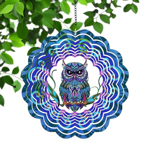 Eule Gartenornamente für den Innen- und Außenbereich, Windspiel zum Aufhängen, Windspiel, Windspiel, Gartengeschenke für Terrasse, Rasen, Hof, Ornament, Geschenk für Damen und Herren