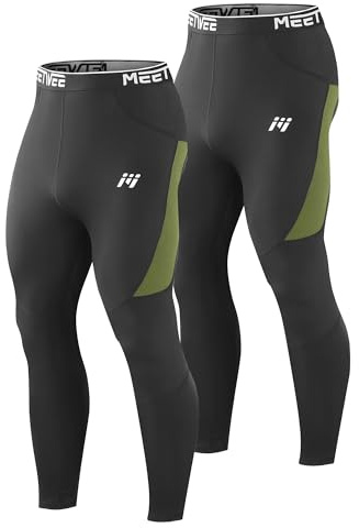 MEETWEE Pantalone Termico Uomo Inverno Imbottito in Pile Strato Base per Sci e Trekking