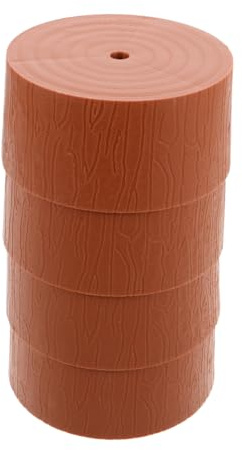 Ciieeo 4 Pezzi Base Albero di Natale Mini in Plastica Effetto Legno Supporto Stabile per Alberi Artificiali da Tavolo Base Piccola Forma di Ceppo per Decorazioni Natalizie e Feste