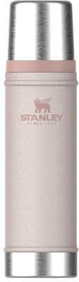 Stanley 1913 Classic Legendary Thermal Flask 0.6L - Hammertone Rose Quartz | Keeps Hot Or Cold 18 Hours - Leakproof - Dishwasher Safe - BPA-Free Insulated Bottle
