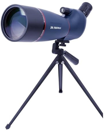 25-75x70 Monokulare Spektiv HD Hohe Vergrößerung Große Objektive wasserdichte Teleskop for Vogelbeobachtung Jagd Schießen PräZise Fokussierung(Blue 25-75x70)