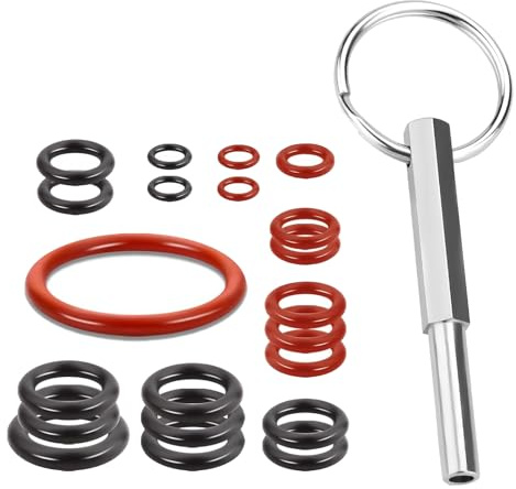 Ewlpi 21Pcs Coffee Machine Silicone Seals Kit and Oval Drive Bit (3.5 mm),O-ring Set Oval Head Key Tool Kit Fully Automatic Coffee Machine Spare Parts Oval Head Bit Repair Tools