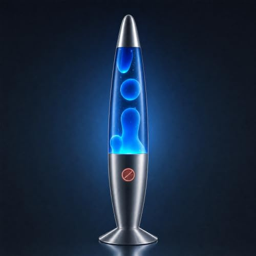 Lavalampe Nachtlicht,Quallenform Aluminium Lavalampe,13in Art Deco Retro Lampe,Wachslampen Und Kinder und Erwachsene,Schlafzimmer, Wohnzimmer, Wohnzimmerdekoration | Originelles Geschenk (Blau)