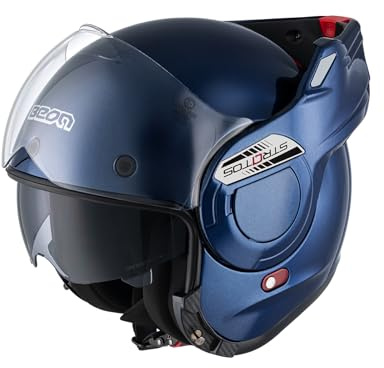 BEON Stratos Motorradhelm - Systemhelm Klapphelme mit Visier und Sonnenblende - Rollerhelm Sonnenblende - Motorrad Helm Damen & Herren - Integralhelm 180° Klappbar - Anti-Kratz-Visier - M