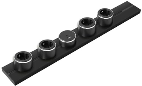 Steckdosenschienensystem 100cm AP + 4 Steckdosen + USB-A/C Power Track Stromschiene