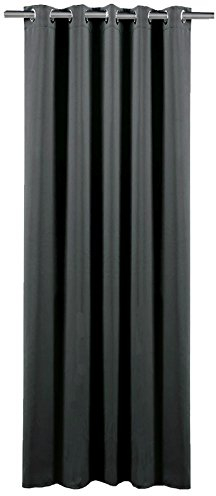 JEMIDI Vorhang blickdicht lichtundurchlässig - Gardine mit Ösen Anbringung - Ösenschal Dekoschal Verdunkelungsvorhang - 100% Polyester lang