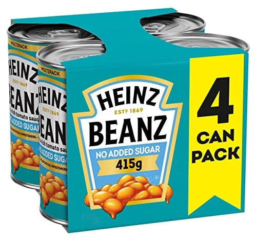 Heinz No Added Sugar Baked Beans 4x415 g
