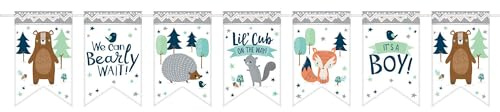 Amscan 122164 - Baby Shower Bear-ly Wait Pennant Banner & Ribbon Party Decoration - 4.57m