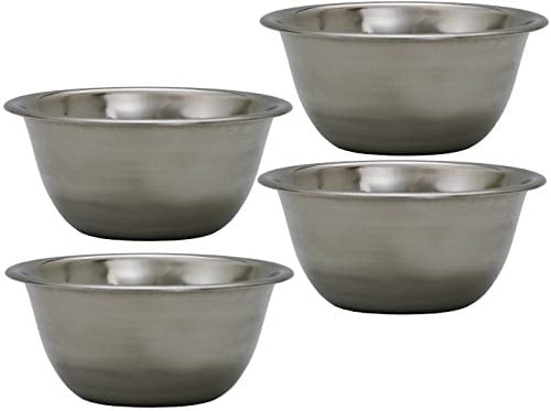 Excellent Houseware Set of 4 Small Stainless Steel Bowls Small Metal Bowls, Stainless Steel Metal, grey, 10 cm