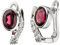 Jobo Damen-Creolen aus 925 Sterling Silber mit Granat Oval und 8 Zirkonia