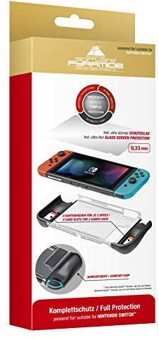 Komplettschutz-Set | Schutzhülle und Schutzglas | Bumper | Grip | für Nintendo Switch - Software Pyramide, 1926564