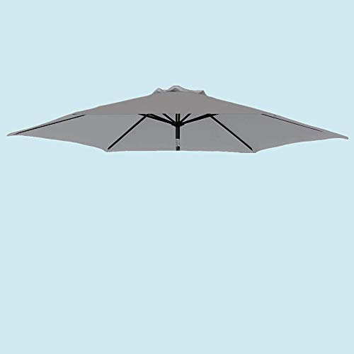 Green Bay Replacement Fabric Garden Parasol Canopy Cover for 2.5m 6 Arm Parasol - Grey