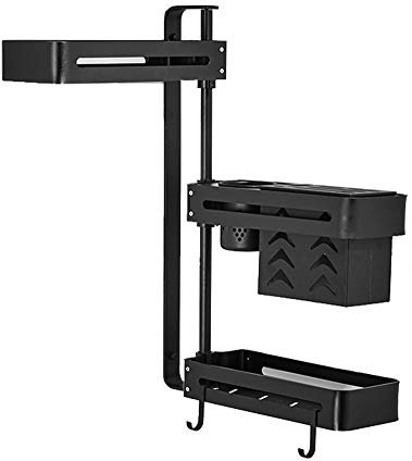 LTLWSH Eckregal Zum Aufhängen, 3 Ebenen verstellbar und drehbar,Aluminium Duschregal für Badezimmer, Küche