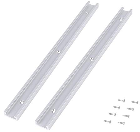 2 Stück 400mm T-Schienenrampe, Aluminiumlegierung T T-Nut Gehrungsschiene Jig T Schraubenbefestigungsnut mit Selbstschneidenden Schrauben für Tischsäge Router Tisch