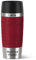 Sterngraf Emsa Isolierbecher MIT Gravur - Oben & UNTEN - (z.B. Namen) TRAVEL Mug 360ml Rot, 4h heiß/ 8h kalt, 100% dicht, auslaufsicher, Kaffee & Tee Thermo to-go-Becher