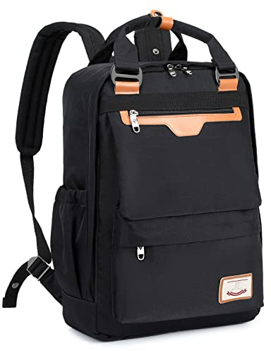 Myhozee Rucksack Damen Rucksäcke Herren Daypack mit Laptopfach & Anti Diebstahl Tasche Wasserdichter Handtasche Schulrucksack Laptop Rucksack 15.6 Zoll für Uni Reisen Freizeit Job, Schwarz
