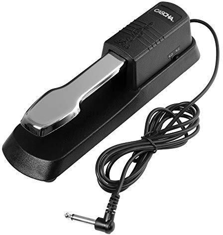 CASCHA Sustain Pedal für Keyboard & Digital-Piano - Polarität umschaltbar - mit Anti-Rutsch-Pads für festen Stand - angenehmer Druckpunkt & gute Haptik - robustes Keyboard-Pedal aus Edelstahl