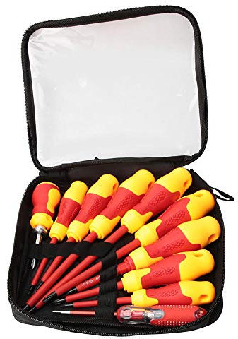 Ensemble de tournevis isolé électricien, outils de réparation d'électricien de tournevis cruciforme à fente 10 pièces