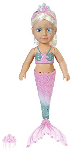 BABY born, Puppe, Schwimmpuppe BABY born Little Sister Meerjungfrau 46cm schwimmt durchs Wasser mit beweglicher Flosse, mit Diadem und Kamm, 830932, Zapf Creation.