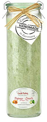 Candle Factory Big Jumbo Duftkerze aus pflanzlichem Stearin im hitzebeständigen Glas der Marke Weck®, ca. 100h Brennzeit, Duft: Papaya & Limette