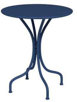 Vente-unique - Gartentisch rund - D. 60 cm - Metall - Dunkelblau - MIRMANDE von MYLIA