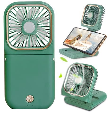 FADACHY Handheld Portable Fan,Rechargeable USB Mini Fan, Small Personal Fan with 3 Speeds, 3000mAh Battery Operated Foldable Desk Fan, Neck Fan Hand Fan 3 IN 1