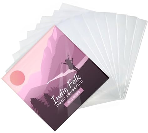 ewtshop® 50 Stück LP-Schallplatten LP Schutzhüllen, für 12 Zoll LPs, 32.5x32.5 cm transparent, 150µm Qualität