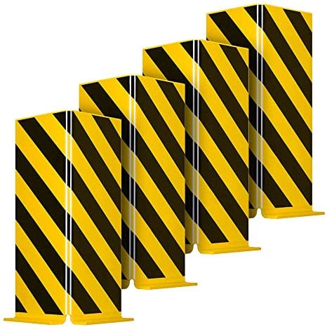 ROBUSTO BIGPACK 4 x Anfahrschutzprofil L, zum Aufdübeln, gelb/schwarz, Höhe 40 cm, Art.-Nr. 609591 | Anfahrschutz Wand | Flächenschutzprofil | Regal Anfahrschutz