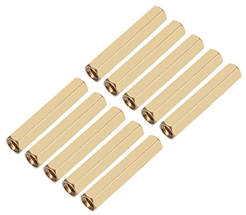 YOKIVE 100 Pcs Brass Hex Straight Spacer, Standoff Spacer with Female Thread | Fixing the Motherboard, Great for Electronics Industries (M3 x 5 x 25mm)