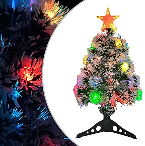INLIFE Künstlicher Weihnachtsbaum mit LED Weiß & Blau 64 cm Glasfaser,0.9kg,328454