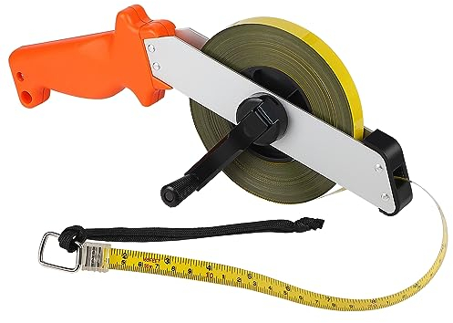 EFUTURETIME Mètre à Ruban en Acier 50m, Mètre d'Arpenteur Millimétrique, Ruban de Haute Précision avec Poignée pour Maison, Jardin, Chantier, Mesure de Grande Surface
