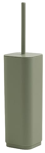 GEDY | Scopino WC Seventy Ekoplà, Scopettino Bagno Realizzato con Materiale Riciclato, Colore Verde Salvia, 9x9x38,8cm, Made in Italy