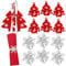 HOWAF Tischdeko Weihnachten Deko, 6 Besteckhalter Weihnachten Bestecktasche Weihnachten Weihnachtsbaum Besteckhalter, 6 Serviettenringe Weihnachten Schneeflocken Serviettenringe Table Decorative