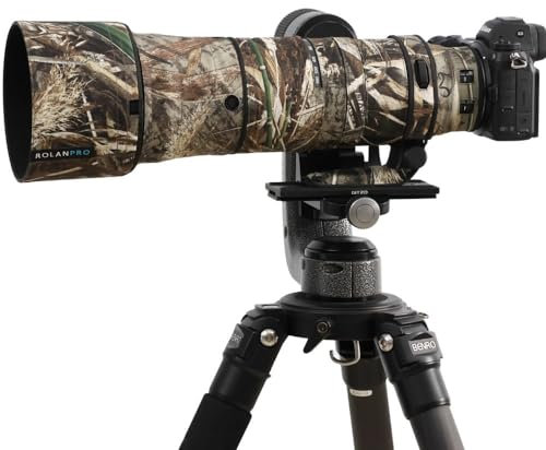 ROLANPRO Custodia impermeabile mimetica per obiettivo Nikon Z 180-600 mm F/5.6-6.3 VR copertura antipioggia lente custodia protettiva per abbigliamento #9 erba impermeabile