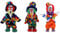 Fonowx Porzellan Clown Figur, Kunstwerk für Zuhause, Tischdekoration, Geschenkidee, 3 Stück GrünRotOrange