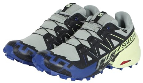Salomon Men's Speedcross 6 Sneaker, Wrought Iron/Clematis Blue/Sharp Green, 11.5 UK