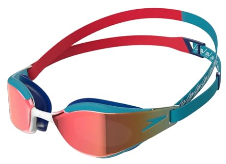 Speedo Unisex Kinder Fastskin Hyper Elite Schwimmbrille | Wettkampfbrille | Trainingsbrille | Hydrodynamisch Schwimmbrille, Watermelon/Bolt/Smk/Shd, Einheitsgröße