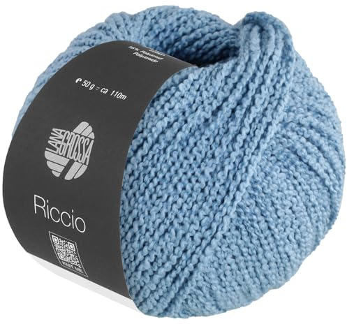 LANA GROSSA Riccio | Kuschelweiches, strukturiertes Garn aus Pima Baumwolle | Handstrickgarn aus 84% Baumwolle & 16% Polyamid | 50g Wolle zum Stricken & Häkeln | 110m Garn FB 5