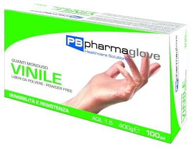 PBPharma – Handschuhe aus Vinyl ohne Talk – hochwertige Handschuhe – für Profis und den Heimgebrauch – für Labors, Sanitär, Küche, Tattoo-Studios S – 6 – 6 ½ – 1000 Stück – Made in Italy