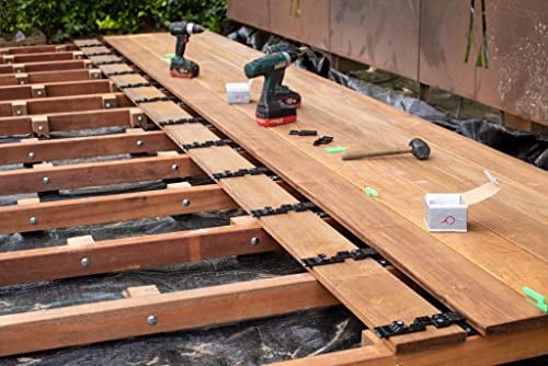 Terrassendielen-Halter zur unsichtbaren Befestigung von Dielen 90-190 mm Breite - Schachtel 100 Stück - Wovar und Hapax Fixing Pro