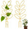 Metal Trellis for Potted Plants, 2 Pack 12'' Small Leaf Shape Plant Climber Supports Mini Garden Trellis Indoor Climbing Plants Stakes Houseplant Accessories for Hoya Vines, Pothos, Flower, Monstera