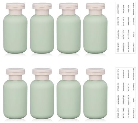 UMETASS Reiseflaschen zum befüllen, Auslaufsicher Reisezeitset, reisegroß Shampoo Behälter mit Flip-Top Deckel, Leere Reiseflaschen (Grün, 100ml)