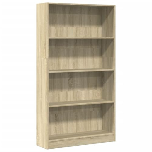 vidaXL Bücherregal, Bücherschrank Regal mit Stauraum, Standregal für Wohnzimmer Büro, Büroregal Aktenregal Aufbewahrungsregal, Sonoma-Eiche Holzwerkstoff