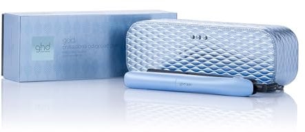 ghd gold Iced Luxe Collection - Plancha de pelo profesional con cofre de regalo para alisar, rizar y crear ondas, temperatura óptima 185ºC, tecnología dual-zone, edición limitada 2024, azul gélido