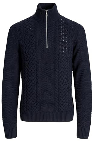 JACK & JONES Male Sweatshirt mit halbem Reißverschluss Einfarbig Sweatshirt mit halbem Reißverschluss