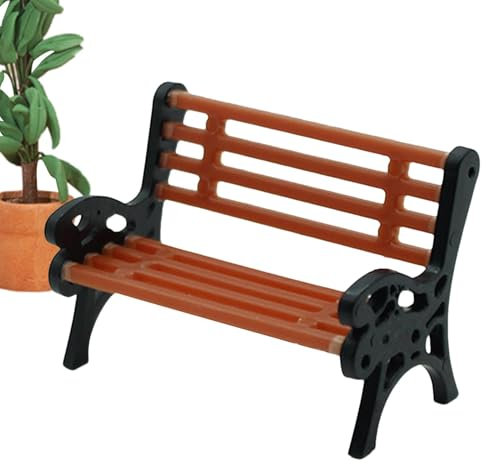 Gupcaqosjw Modell-Parkbank, kleine Parkbank,1:75 Park Street Sitze - Winzige Gartendekoration, Straßenpark-Layoutmodell, Szenenzubehör für die Feengartendekoration