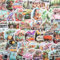 Vintage Travel Stickers 50 Pcs, Scrapbook Stickers Cute Retro Scrapbook Accessories | Aesthetic Travel Journal Scrapbook Stickers for Adults for Water Bottle, Laptop, Calendars, Scrapbook, Suitcase