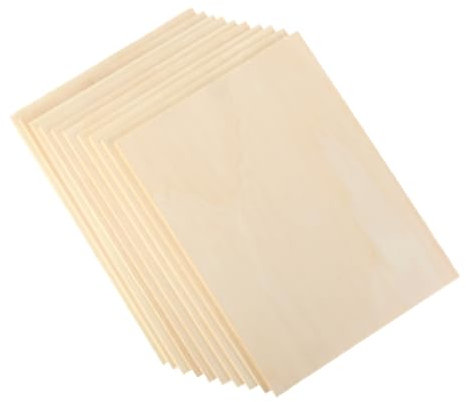 Kontrasti Madera contrachapada de álamo de 41 x 30 cm x 10 mm de grosor de 3 mm para corte láser – Hojas de madera multicapa para modelismo, bricolaje, manualidades, proyectos creativos – Calidad