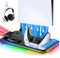 Cooling Stand for PS5 PlayStation 5 Station Charging Disc/Digital/Slim compatibility with RGB LED Controller Charging, PS Portal Charging, Controller Charger, PS5 Accessory (Black Compact)